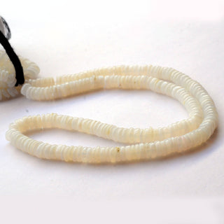 Natural White Opal Tyre Rondelle Beads, 6mm to 6.5mm Smooth White Opal Rondelle Beads, Sold As 16 Inch Strand, GDS2026