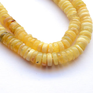 Natural Yellow Opal Tyre Rondelle Beads, 6.5mm/8mm Smooth Yellow Opal Shaded Rondelle Beads, Sold As 16 Inch Strand, GDS2027