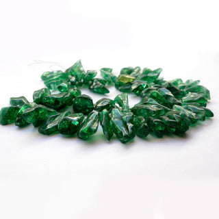 Green Coated Natural Raw Quartz Crystal Beads, 13mm to 37mm Coated Crystal Rough Beads, Sold As 11 Inch/22 Inch Strand, GDS2034