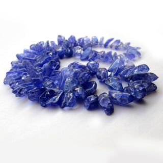 Blue Coated Natural Raw Quartz Crystal Beads, 14mm to 32mm Coated Crystal Tumble Beads, Sold As 11 Inch/22 Inch Strand, GDS2035