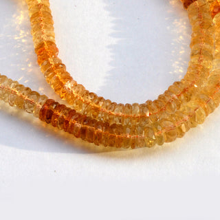 Natural Citrine Shaded Yellow Tyre Rondelle Beads, 6.5mm Faceted Citrine Loose Heishi Gemstone Beads, Sold As 8 Inch/16 Inch Strand, GDS2078