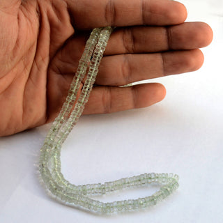 Natural Green Amethyst Faceted Tyre Rondelle Beads, 6mm Green Amethyst Loose Heishi Gemstone Beads, Sold As 8.5 Inch/17 Inch Strand, GDS2079