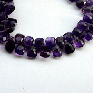 Amethyst Long Faceted Trillion Briolettes Beads, 9mm to 10mm Amethyst Loose Triangle Shape Gemstone Beads, Sold As 7.5 Inch Strand, GDS2080