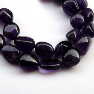 Amethyst Smooth Oval Tumble Beads, 12mm to 17mm Dark Purple Loose Gemstone Tumble Beads, Sold As 16 Inch Strand, GDS2087