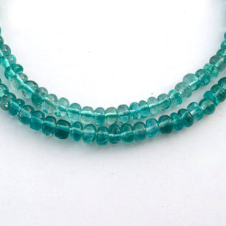 Blue Apatite Color Smooth Rondelle Beads, 4mm to 5.5mm Blue Apatite Loose Gemstone Beads, Sold As 18 Inch Strand, GDS2090