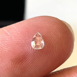 0.09CTW/3.4mm Clear White Pear Shaped Rose Cut Diamond Loose, Faceted Rose Cut Diamond Loose For Ring, DDS695/5