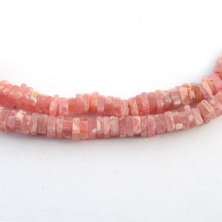 Natural Rhodochrosite Smooth Square Shaped Heishi Beads, 5mm/6mm Loose Gemstone Heishi Beads, Sold As 8 Inch/16 Inch Strand, GDS2095