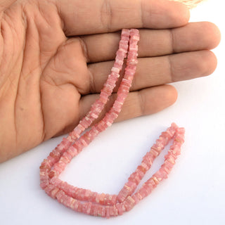 Natural Rhodochrosite Smooth Square Shaped Heishi Beads, 5mm/6mm Loose Gemstone Heishi Beads, Sold As 8 Inch/16 Inch Strand, GDS2095