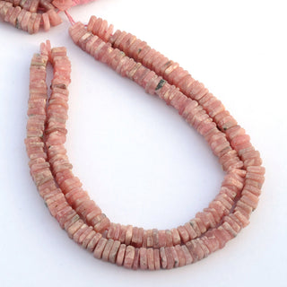 Natural Rhodochrosite Smooth Square Shaped Heishi Beads, 6mm Loose Gemstone Heishi Beads, Sold As 8 Inch/16 Inch Strand, GDS2097