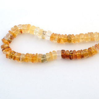 Natural Citrine Shaded Yellow Tyre Rondelle Beads, 6mm/7mm Smooth Citrine Loose Gemstone Beads, Sold As 12 Inch Strand, GDS2108