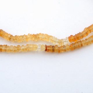 Natural Citrine Shaded Yellow Tyre Rondelle Beads, 4.5mm to 5mm Smooth Citrine Loose Gemstone Beads, Sold As 12 Inch Strand, GDS2109