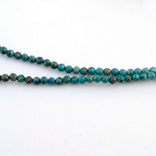 Chrysocolla Faceted Shaded Rondelle Beads, 3mm Chrysocolla Turquoise Color Rondelles Gemstone Beads, Sold As 12 Inch Strand, GDS2110