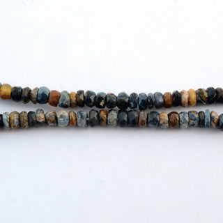 Pietersite Faceted Shaded Rondelle Beads, 4.5mm to 5mm Pietersite Multi Color Rondelles Gemstone Beads, Sold As 13 Inch Strand, GDS2111