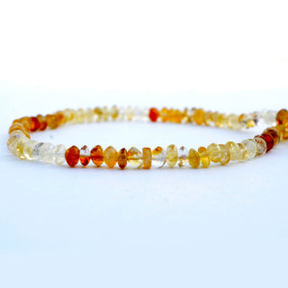 Natural Citrine Smooth Shaded Button Beads, 5mm Yellow/Orange Citrine Loose Gemstone Beads, Sold As 12 Inch Strand, GDS2113