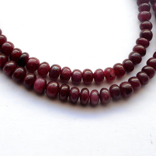 Natural Ruby Smooth Rondelle Beads, Ruby Loose Gemstone Beads, 4mm To 8mm Ruby Beads, Sold As 12"/16"/19"/20"/22 Inch Strand, GDS2048
