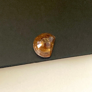 4.9mm/0.50CTW Natural Clear Brown Half Moon Shaped Rose Cut Diamond Loose, Faceted Brown Color Natural Diamond Loose For Ring, DDS718/8