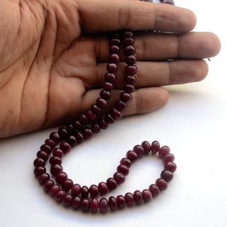 Natural Ruby Smooth Rondelle Beads, Ruby Necklace Beads, 8mm/9mm/10mm Ruby Beads, Sold As 8 Inch/16 Inch Strand, GDS2047
