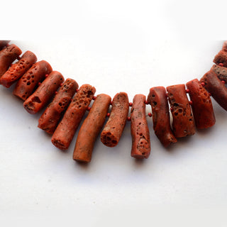 Natural Italian Coral Layout Necklace Gemstones Loose, 10mm to 30mm Natural Coral Raw Rough Loose Gemstone, Sold As 14 Inch Strand, GDS2056