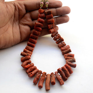 Natural Italian Coral Layout Necklace Gemstones Loose, 10mm to 30mm Natural Coral Raw Rough Loose Gemstone, Sold As 14 Inch Strand, GDS2056