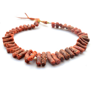 Natural Italian Coral Layout Necklace Gemstones Loose, 11mm to 30mm Natural Coral Raw Rough Loose Gemstone, Sold As 14 Inch Strand, GDS2057