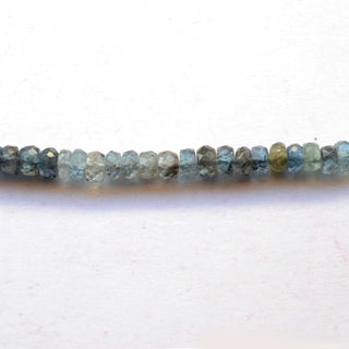 Shaded Blue 5mm Moss Aquamarine Faceted Rondelle Beads, Aquamarine Loose Gemstone Beads, Sold As 7 Inch/14 Inch Strand, GDS2061