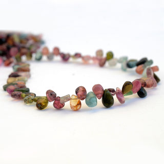 Multi Tourmaline Pear Shaped Smooth Briolette Beads, 5mm to 6mm/6mm to 7mm Green/Pink Tourmaline Beads, Sold As 9 Inch Strand, GDS2075