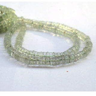 Natural Green Amethyst Faceted Tyre Rondelle Beads, 6mm Green Amethyst Loose Heishi Gemstone Beads, Sold As 8.5 Inch/17 Inch Strand, GDS2079
