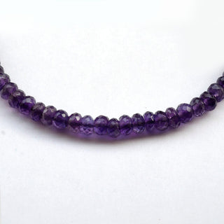 Natural Amethyst Faceted Rondelles Beads, 6.5mm Amethyst Loose Gemstone Beads, Sold As 10 Inch Strand, GDS2083