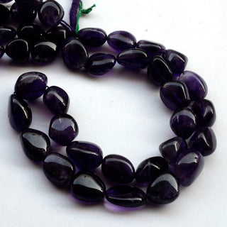 Amethyst Smooth Oval Tumble Beads, 12mm to 17mm Dark Purple Loose Gemstone Tumble Beads, Sold As 16 Inch Strand, GDS2087