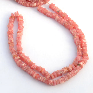 Natural Rhodochrosite Smooth Square Shaped Heishi Beads, 5mm/6mm Loose Gemstone Heishi Beads, Sold As 8 Inch/16 Inch Strand, GDS2095