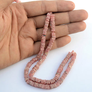 Natural Rhodochrosite Smooth Square Shaped Heishi Beads, 6mm Loose Gemstone Heishi Beads, Sold As 8 Inch/16 Inch Strand, GDS2097