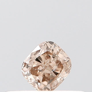 0.17CTW/3.3mm Fancy Brownish Orangy Pink I2 Cushion Shape Faceted Double Cut Diamond Loose, Natural Untreated Diamond For RIng, DDS704/24