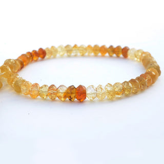 Natural Citrine Shaded Yellow Rondelle Beads, 6mm/7mm Faceted Citrine Loose Gemstone Beads, Sold As 12 Inch Strand, GDS2106