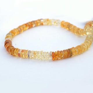 Natural Citrine Shaded Yellow Tyre Rondelle Beads, 6mm/7mm Smooth Citrine Loose Gemstone Beads, Sold As 12 Inch Strand, GDS2108