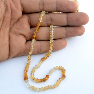 Natural Citrine Smooth Shaded Button Beads, 5mm Yellow/Orange Citrine Loose Gemstone Beads, Sold As 12 Inch Strand, GDS2113