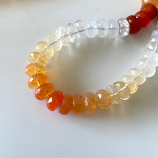 Natural Fire Opal Faceted Rondelle Beads, 6.5mm to 7mm Fire Opal gemstone Beads, Fire Opal Stone Jewelry, Sold As 16 Inch Strand, GDS2154