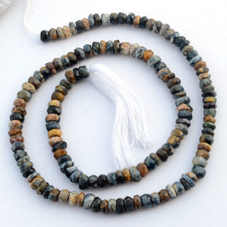 Pietersite Faceted Shaded Rondelle Beads, 4.5mm to 5mm Pietersite Multi Color Rondelles Gemstone Beads, Sold As 13 Inch Strand, GDS2111