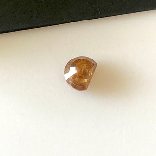 4.9mm/0.50CTW Natural Clear Brown Half Moon Shaped Rose Cut Diamond Loose, Faceted Brown Color Natural Diamond Loose For Ring, DDS718/8