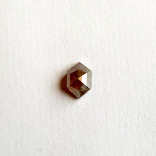 6.3mm/0.61CTW Shield Shaped Clear Red/Brown Salt And Pepper Rose Cut Diamond Loose, Faceted Rose Cut Loose Diamond For Ring, DDS711/29