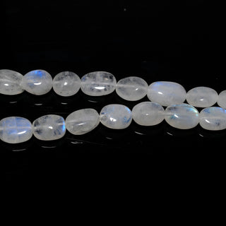 Rainbow Moonstone Smooth Oval Shaped Tumble Beads, 7mm to 9mm/8mm to 10mm Loose Gemstone Beads, Sold As 12 Inch Strand, GDS2122