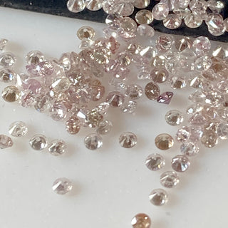 25 Pieces All 1.2mm/0.8mm Natural Pink Round Brilliant Cut Diamond Loose, Faceted Melee Pink Diamond For Jewelry, DDS707/2