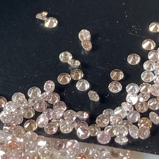 25 Pieces All 1.2mm/0.8mm Natural Pink Round Brilliant Cut Diamond Loose, Faceted Melee Pink Diamond For Jewelry, DDS707/2