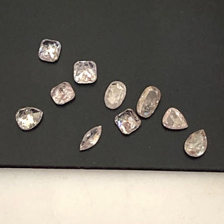 10 Pieces Mix Shaped Clear Very Light Pink White Diamond Loose, Natural Faceted Pink Diamond Double Cut, 2.5mm To 4mm Each, DDS707/6