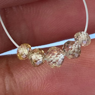 5 Pieces 2.8mm To 3.5mm Rare Clear Yellow Brown Diamond Faceted Rondelle Beads, Bright Natural Yellow Brown diamond Beads, DDS708/4