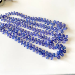 Natural Tanzanite Blue Faceted Pear Shaped Briolette Beads, 5mm To 7mm Tanzanite Gemstone Beads, Sold As 8 Inch/16 Inch Strand, GDS2146