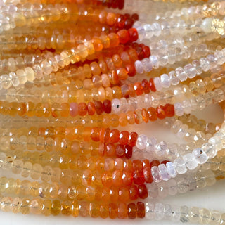 Natural Fire Opal Faceted Rondelle Beads, 5.5mm Fire Opal Loose gemstone Beads, Fire Opal Stone Jewelry, Sold As 16 Inch Strand, GDS2153
