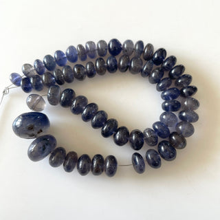 Iolite Rondelle Beads, Iolite Smooth Rondelle Beads, 7mm to 12mm Beads, Sold As 13 Inch Strand, GDS2155