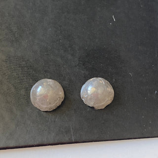 2 Piece Matched Pair 1.75CTW/5.7mm Natural Grey Round shaped Smooth Loose Diamond Cabochons For Earrings, DDS729/3
