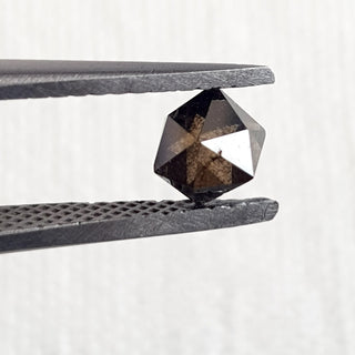 4.7mm/0.92CTW Clear Grey/Black Crystal Shaped Salt And Pepper Loose Diamond, Natural Polished Faceted Raw Rough Diamond Loose, DDS711/45