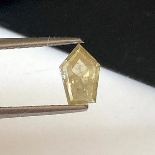 OOAK 0.85CTW/7.4mm Clear Yellow Fancy Shield Shaped Faceted Rose Cut Diamond Loose, Natural Rose cut Loose Diamond For Ring, DDS714/4